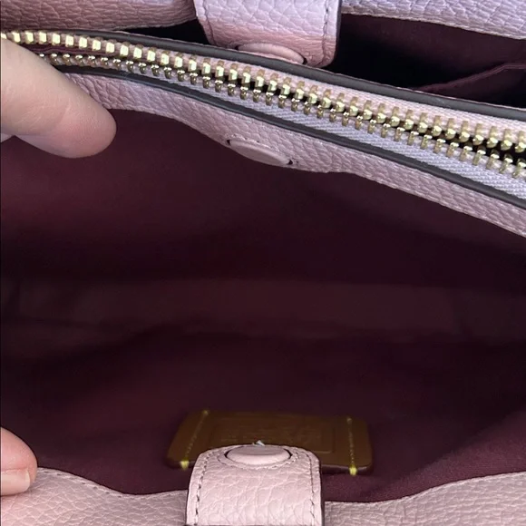 Coach Powder Pink Pebbled Leather Savannah Satchel - Picture 9 of 14